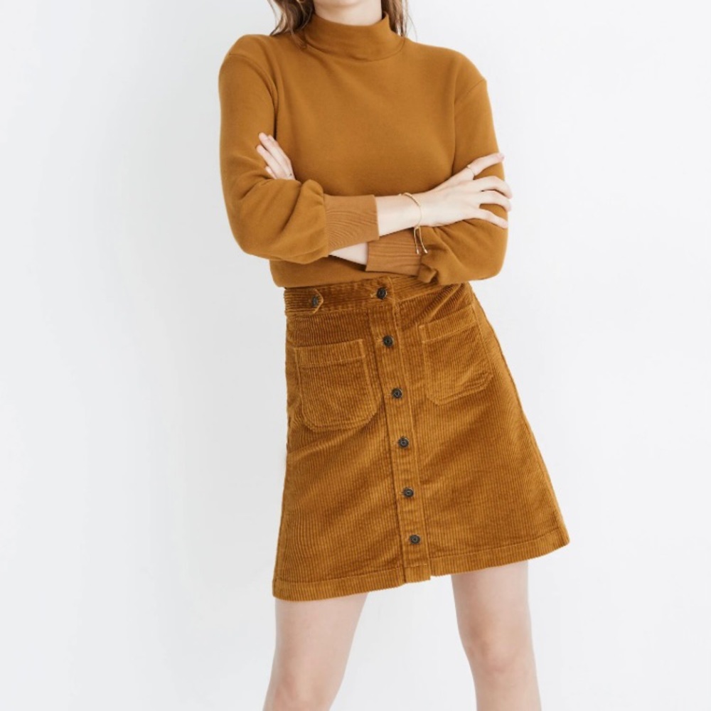 Madewell Corduroy A-Line Mini Skirt: Patch Pocket